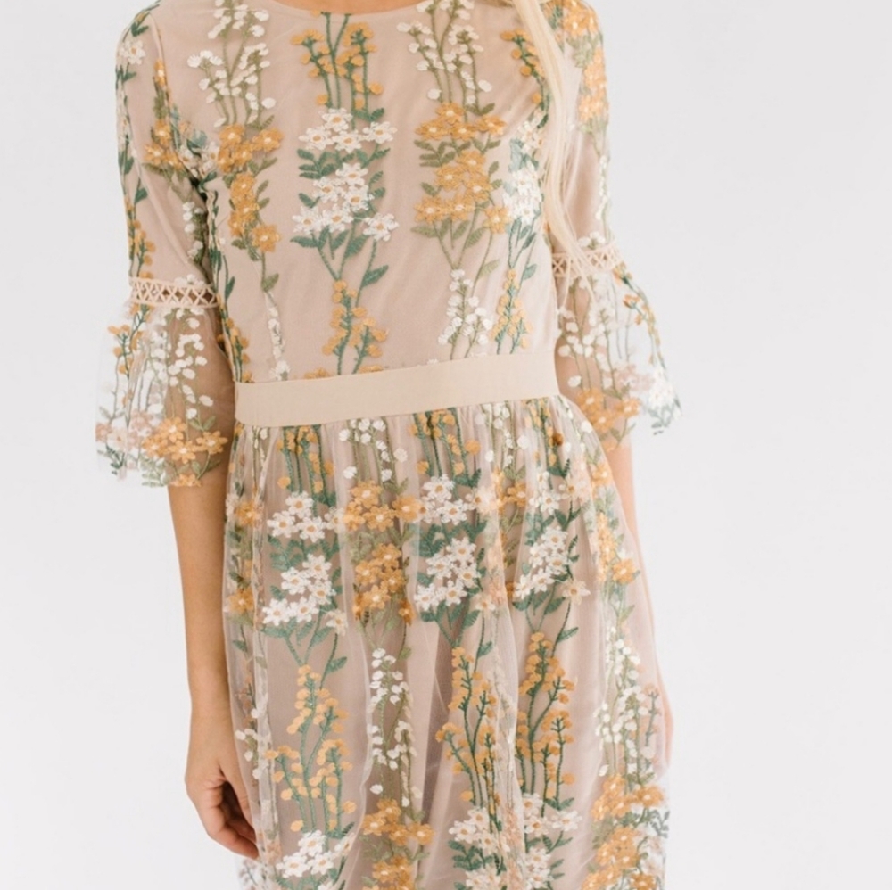 Beautiful Floral Embroidered Dress - Picture 3 of 10